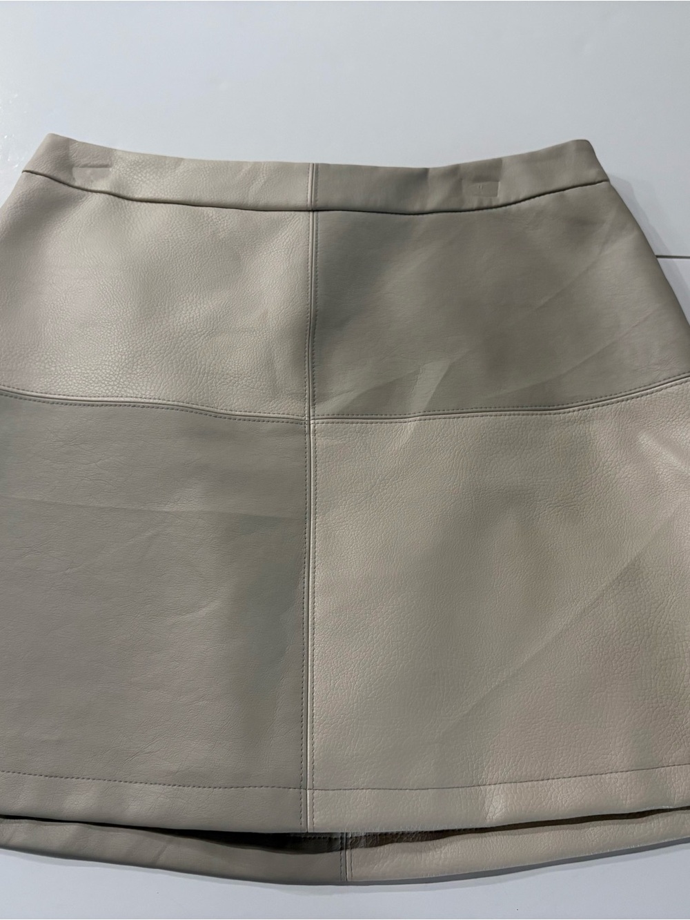 BB Dakota Steve Madden Taupe / Beige Leather Mini Skirt